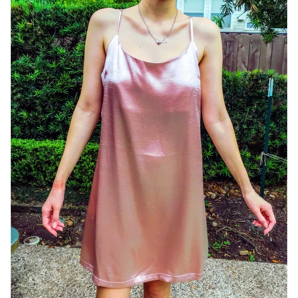 Pink slip dress